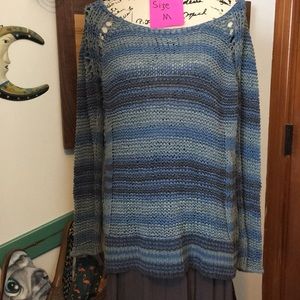 Free People Open Knit Blue Moon Sweater